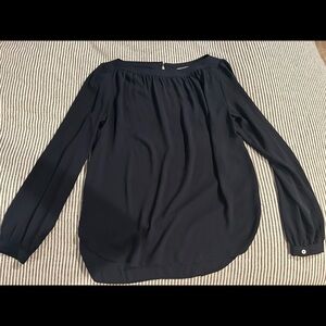 Navy blue wide neck blouse